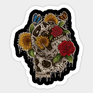 Skull bloom Sticker